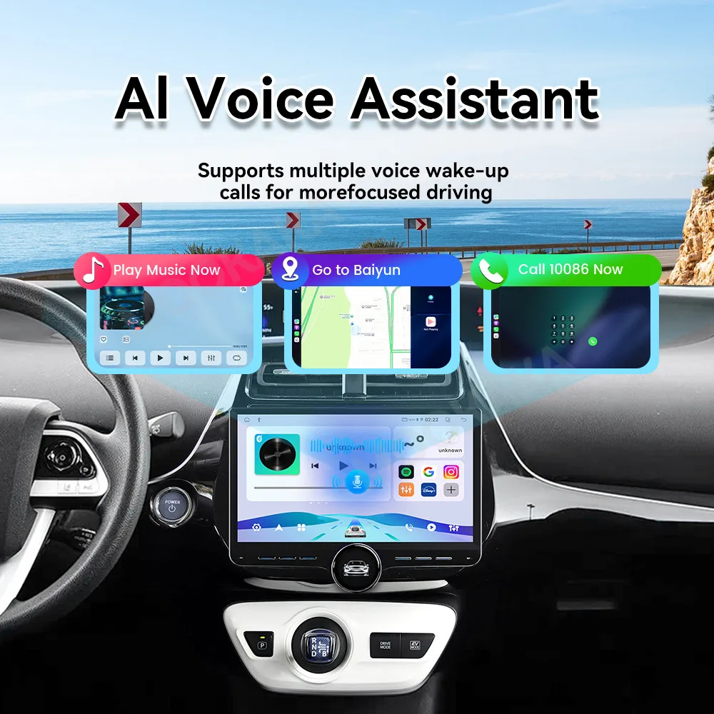 11.4'' Single knob Android 15 Radio For Toyota Prius 2016 Carplay Multimedia Navigation Screen Stereo Receiver player Head Unit