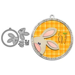 MangoCraft Easter Rabbit Head Round Shaker Metal Cutting Dies Embossed DIY Scrapbooking Supplies Cut Dies For Cards Ornaments