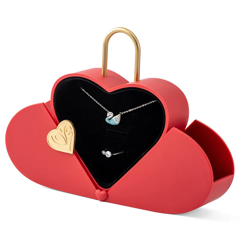 

Heart Shaped Jewelry Box Romantic Valentine'S Day Gift Box Earrings Ring Necklace Packaging Case Jewelry Display Organize