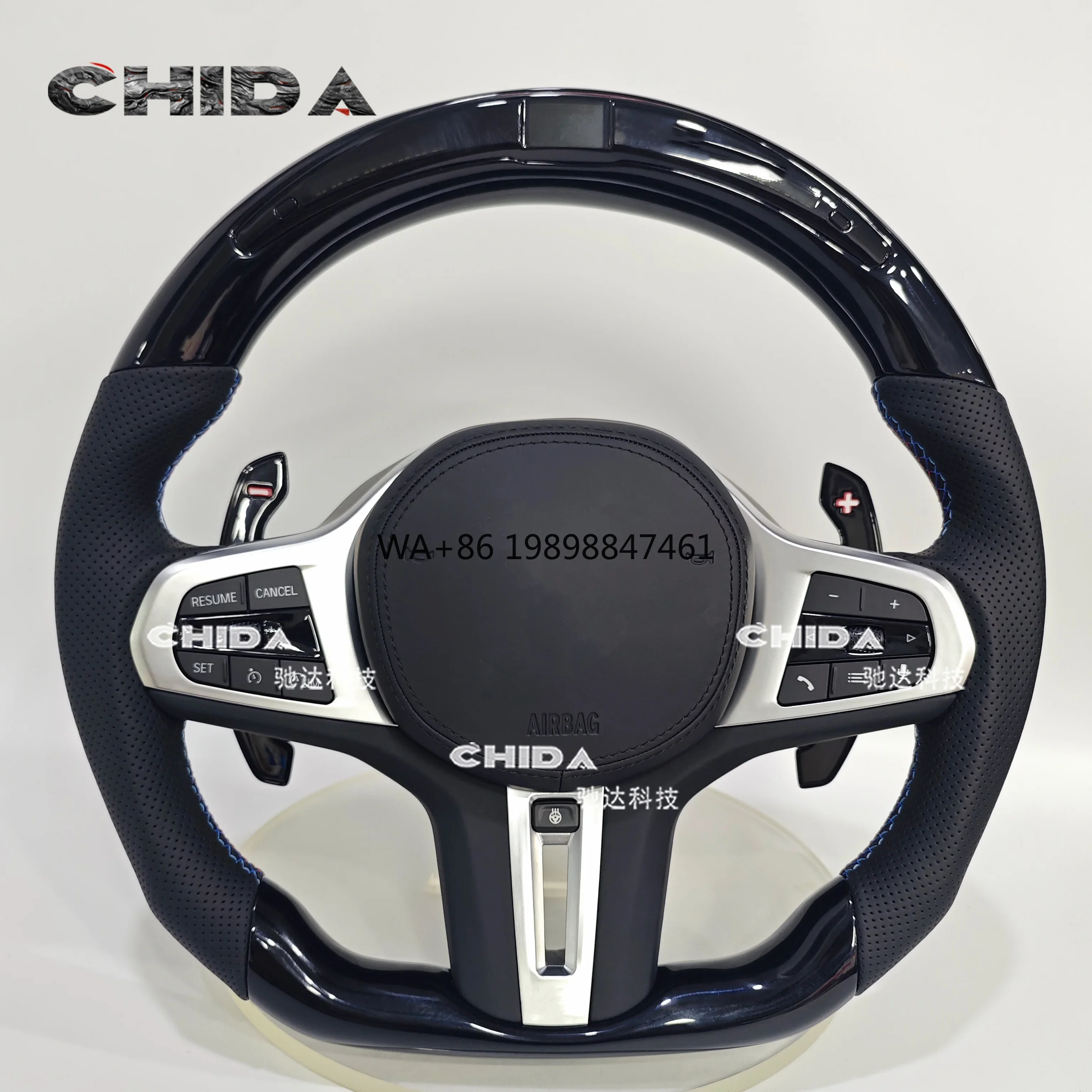 

Customized B-M-W LED Carbon Fiber Steering Wheel for M5 M6 X6M M2 F10 F20 F18 F11 F12 F30 M3 M4 Leather Material for 3 6 Series