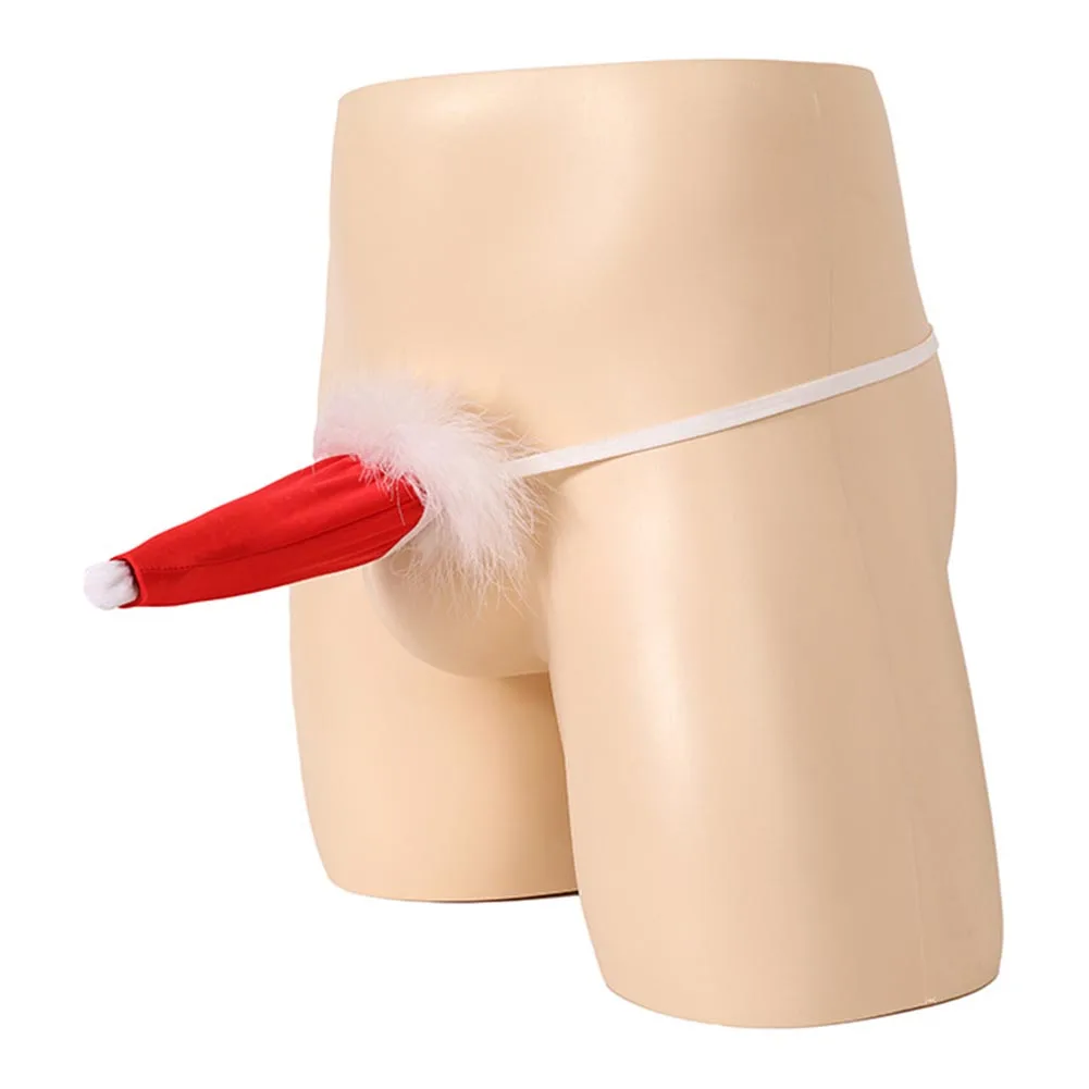 Cock Pouch Christmas Underpants 10 Spandex Material 90 Nylon Material Classic Theme Feather Design For Sexy Lingerie