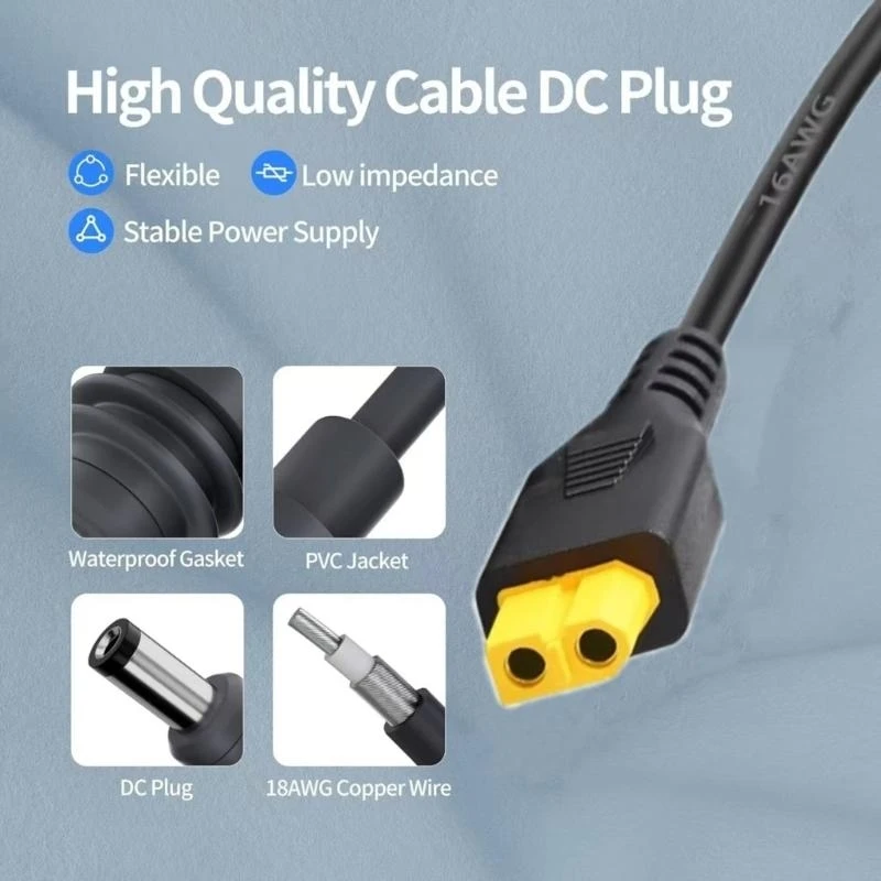 XT60 Interfaces Car Power Cord Adapter Cable for Fast Charging In Emergencies 83CF