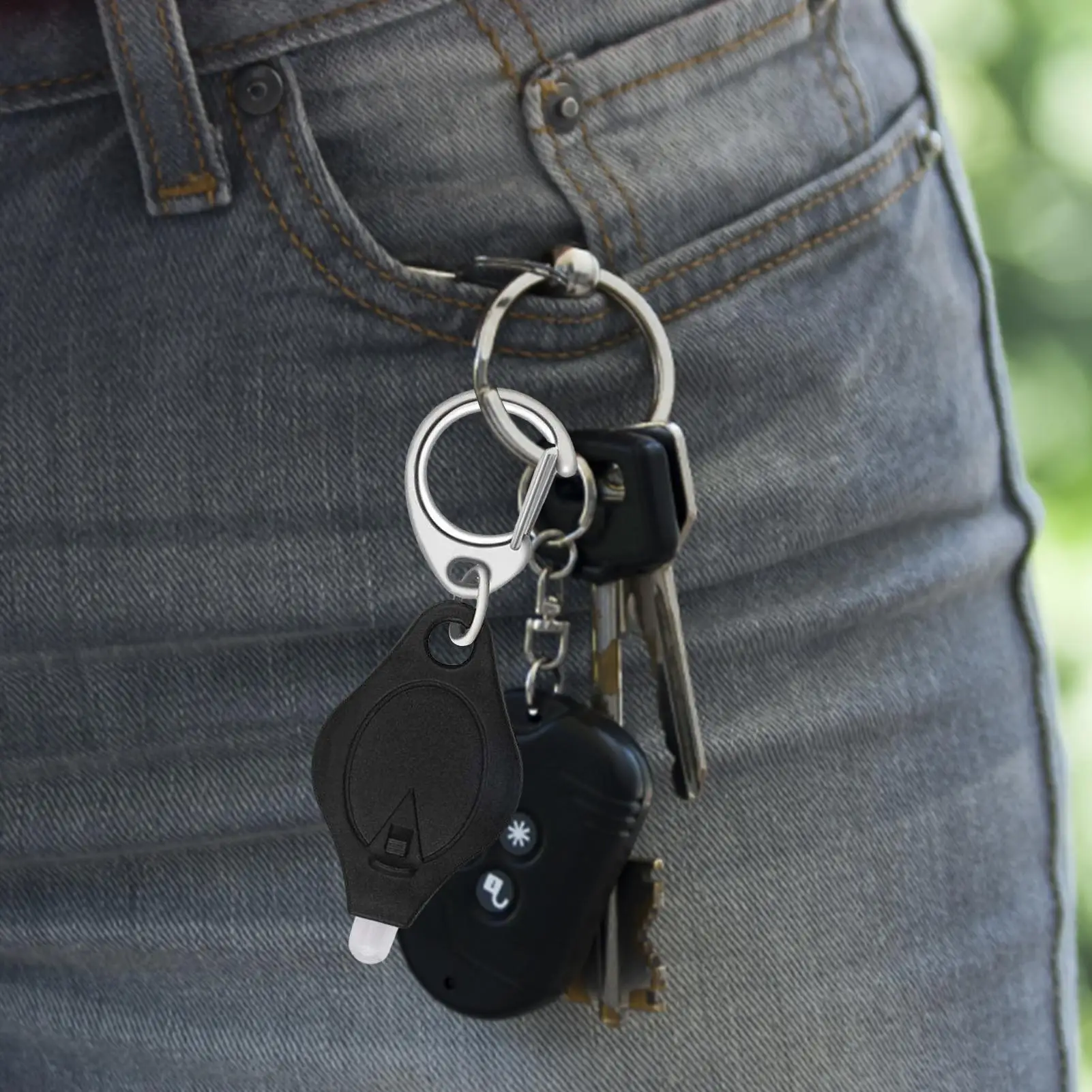 Night Light Key Chain Mini LED Light Outdoor Camping Emergency Light Keychain Portable Key Shape Fishing Hiking Light Key Rings