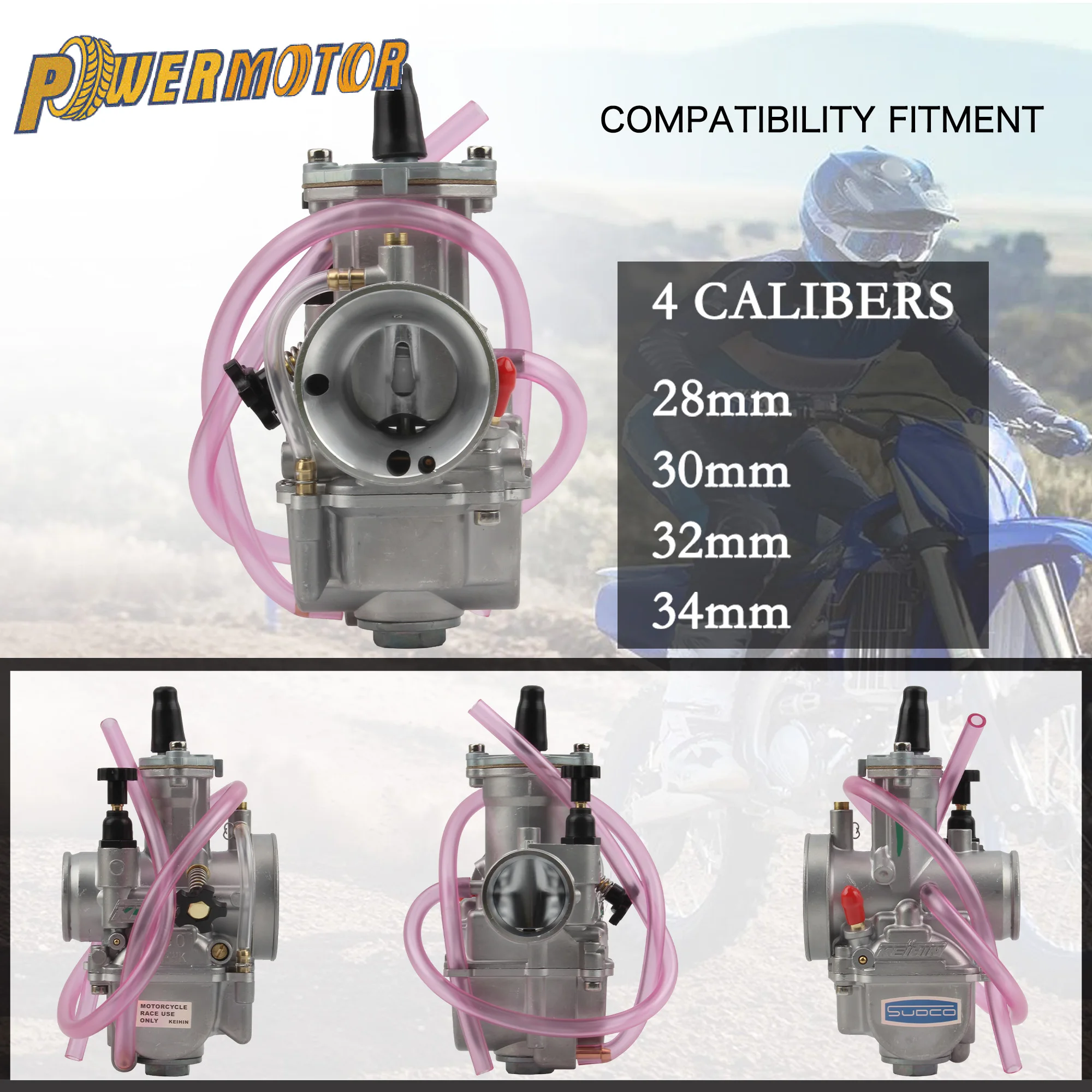 For Keihin PWK 28 30 32 34 mm Motorcycle Flat Curtain Carburetor For Scooter 2T 4T ATV Dirt Bike Enduro Motocross Accessories