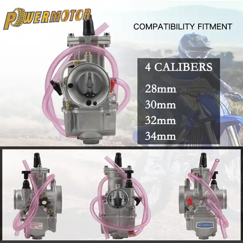 For Keihin PWK 28 30 32 34 mm Motorcycle Flat Curtain Carburetor For Scooter 2T 4T ATV Dirt Bike Enduro Motocross Accessories