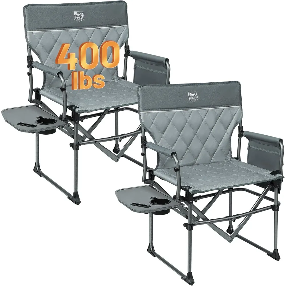 كراسي تخييم مكونة من قطعتين من الألومنيوم مع جيوب طاولة جانبية - كراسي حديقة محمولة قابلة للطي شديدة التحمل للأنشطة الخارجية #1