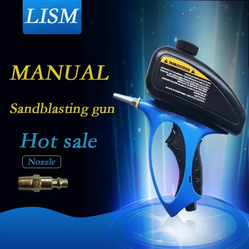 Manual Sandblasting Gun Easy Operated Pneumatic Sprayer Tool Practical and Quick Sandblaster Kit with  Gun Head Replaceable 2023