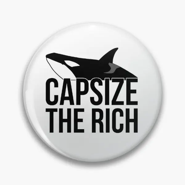 Team Orca Capsize The Rich Graphic  Soft Button Pin Decor Creative Metal Hat Collar Jewelry Cute Cartoon Badge Lover Lapel Pin