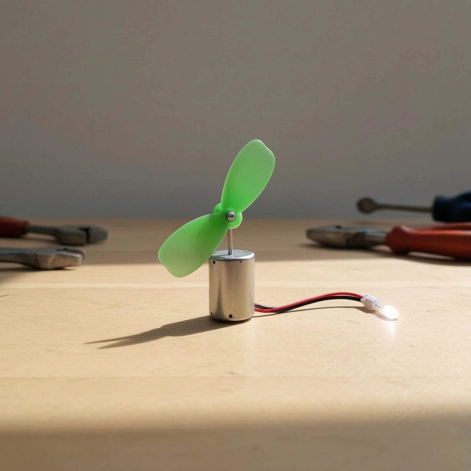 Wind Generator with LED Compact Wind Turbine with Propeller DC Motor Generator STEM Renewable for Students - view 3