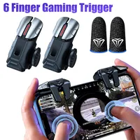 G21 1 Pair 6 Finger Game Controller for PUBG Game Mobile Gamepad Trigger Joystick Shooter Fire Button Controller for PUBG Mobile