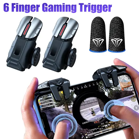G21 1 para 6 gra z palcami kontroler do gra PUBG mobilnego Gamepad spust Joystick Shooter kontroler przycisk spustu dla PUBG Mobile