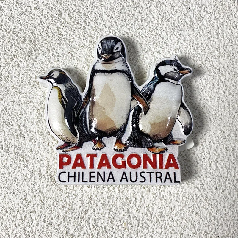 Patagonia Travel Souvenir Crafts Three Penguin three-dimensional decorations 3d Painted fridge magnets gift