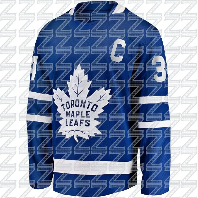Toronto Maple Leafs Training Blue Ice Hockey Jacket, Auston Matthews Fitness Sports Ice Hockey Long Sleeve, Trendy Style