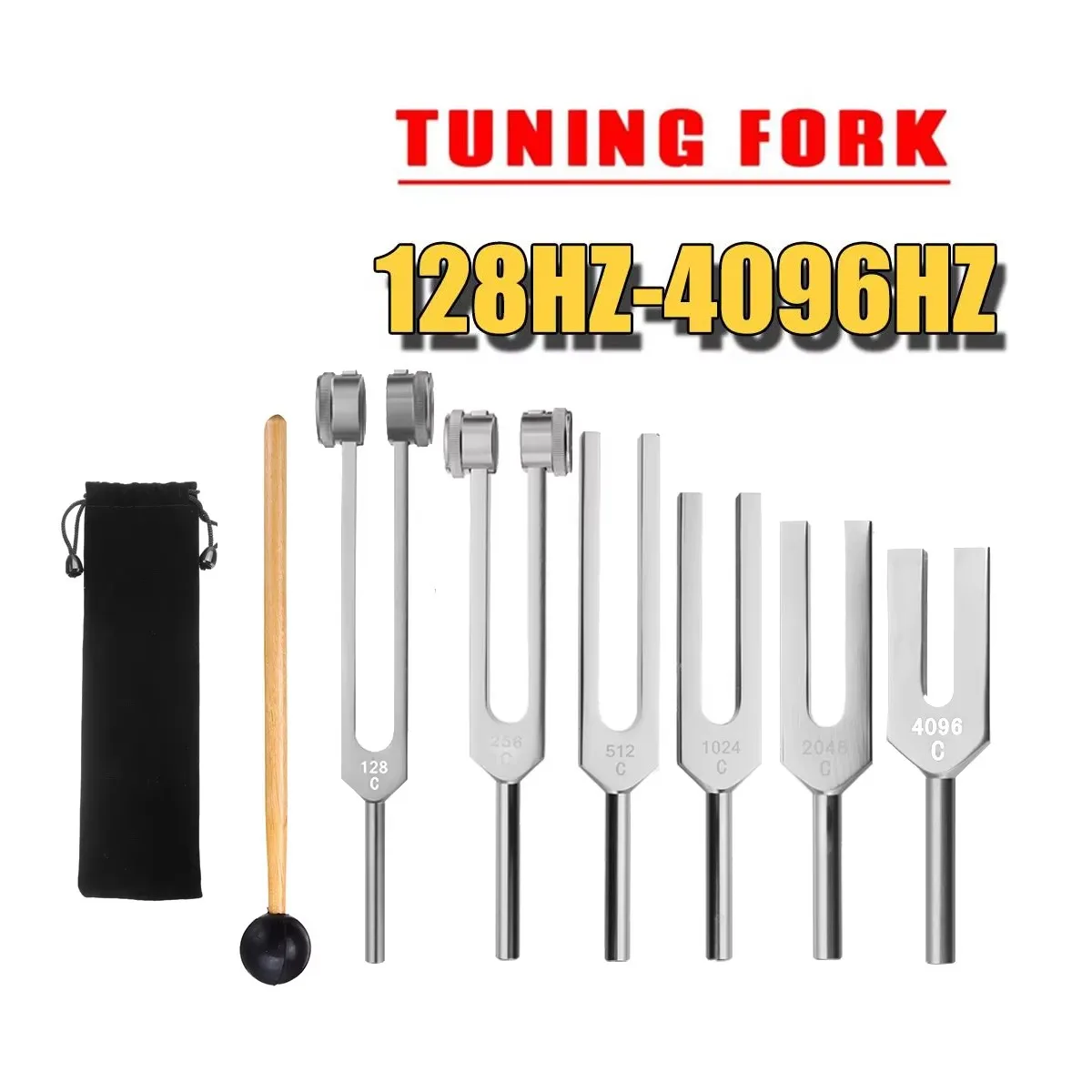 

Medical 128Hz 256Hz 512Hz 1024Hz 2048Hz 4096Hz Neurological Massager Chakra Tuning Fork Hammer Stick Sound Healing Therapy Tool