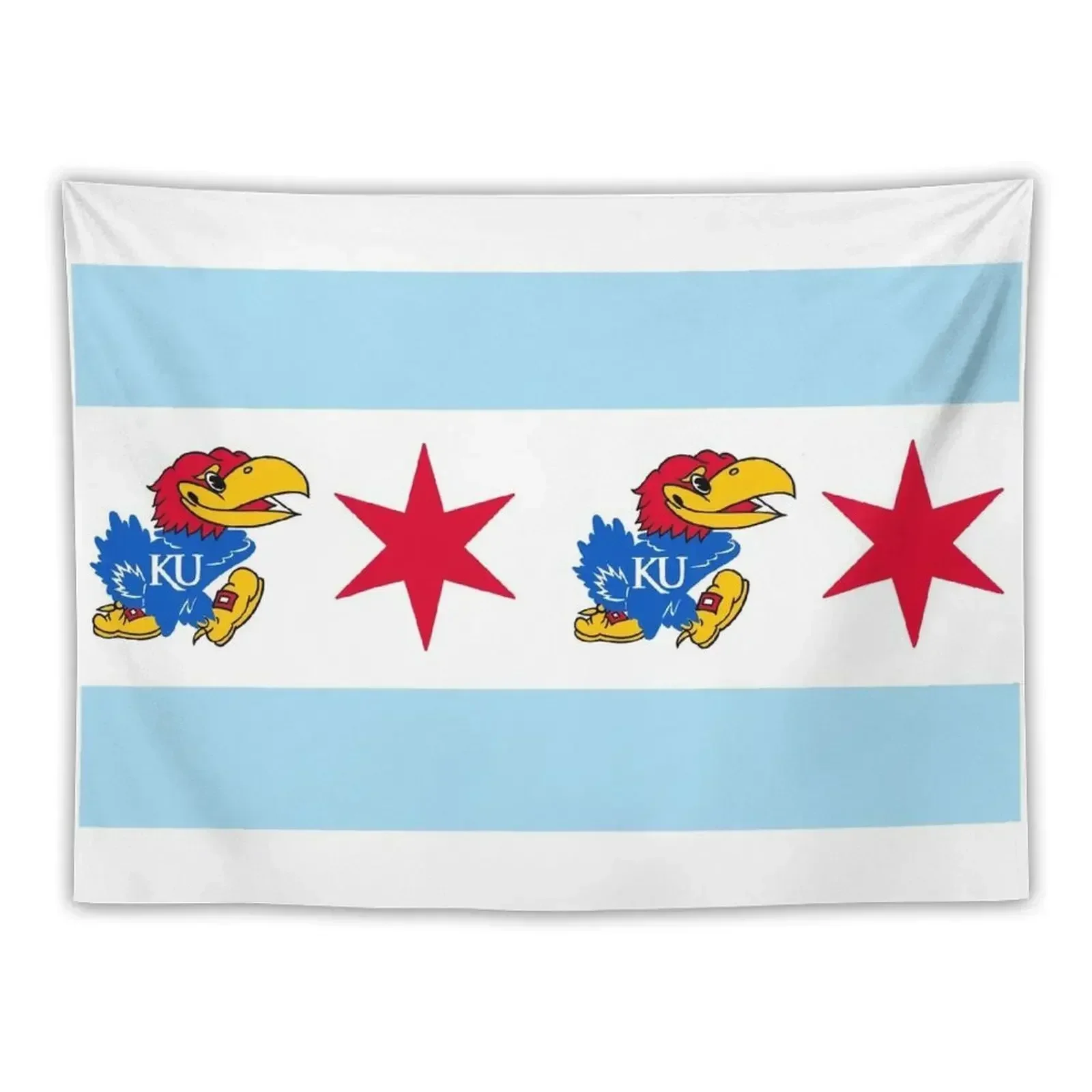 

Chicago / Kansas University Jayhawk Flag Tapestry Wall Decoration Items Bedrooms Decorations Tapestry