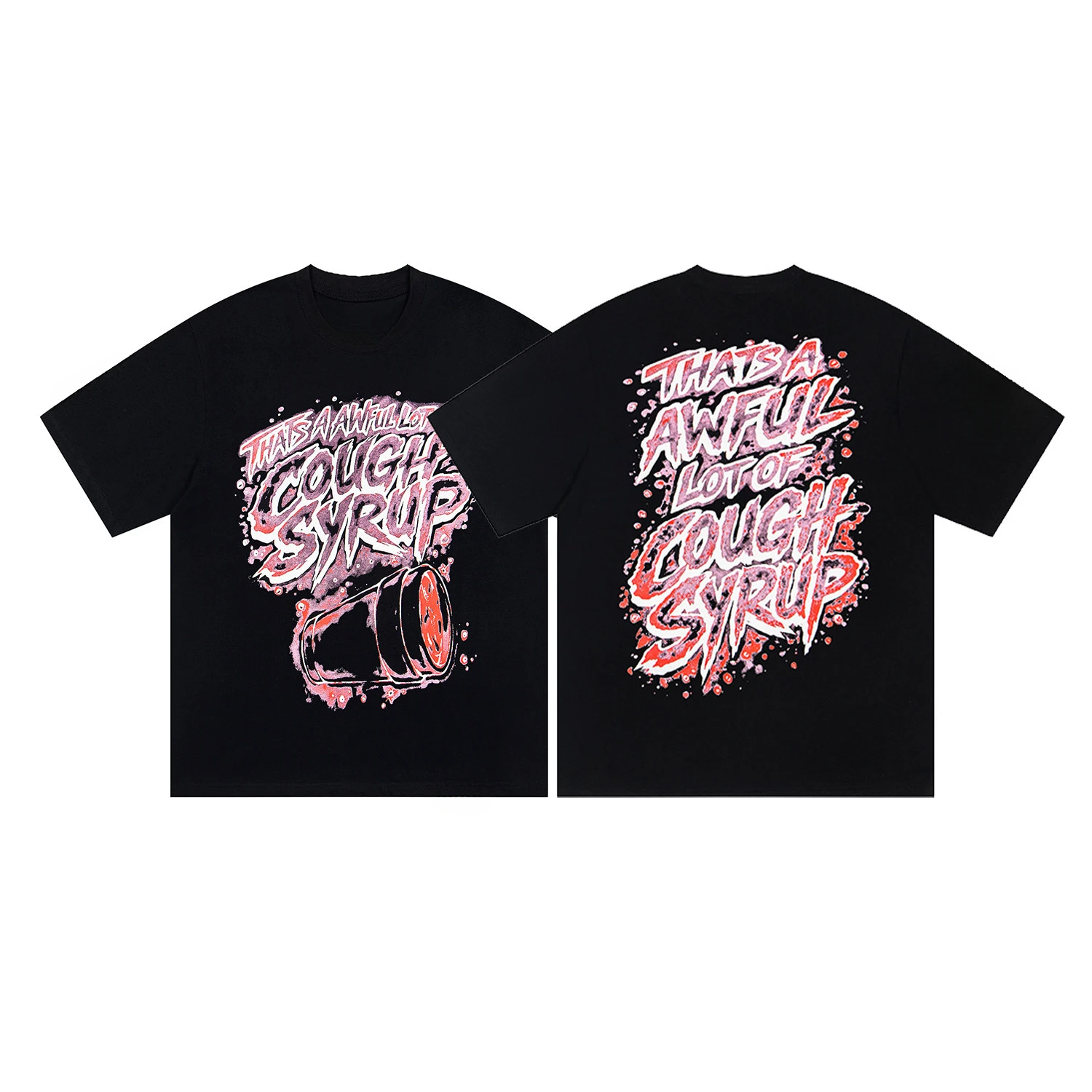 Pop That A Lot of Awful Cough Syrup Amerikanisches High-Street-Kurzarm-T-Shirt für Männer und Frauen aus Baumwolle – Detail 6