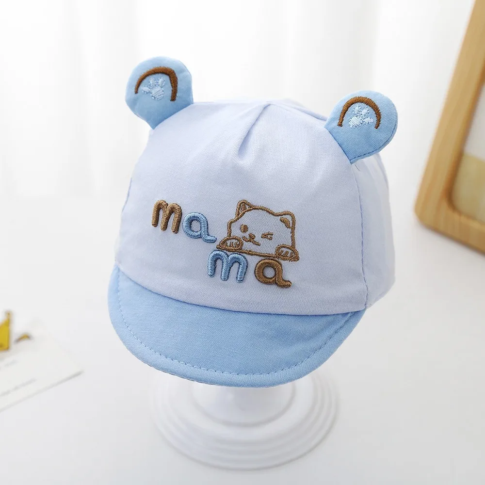 

New Cotton Baseball Hat Warm Soft Brim Bonnet Embroidery Adjustable Sunscreen Hat Baby