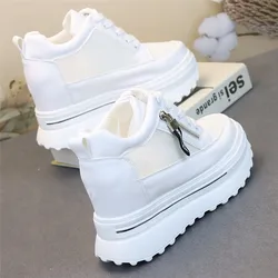 2024 nuova estate bianco nascosto zeppa tacchi scarpe Casual donna Bling piattaforma scarpe ascensore 9CM tacchi alti scarpe da ginnastica da passeggio donna