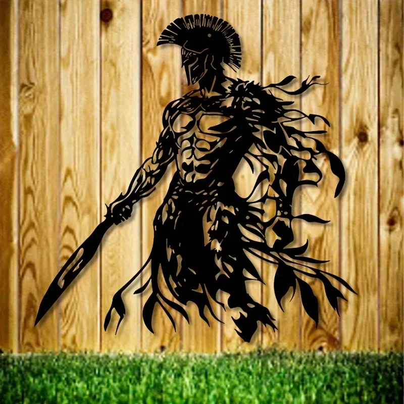 Spartan Warrior Metal Wall Art, Spartan Mythology Decor, 15.7x15 Inch Home Gift 1pc