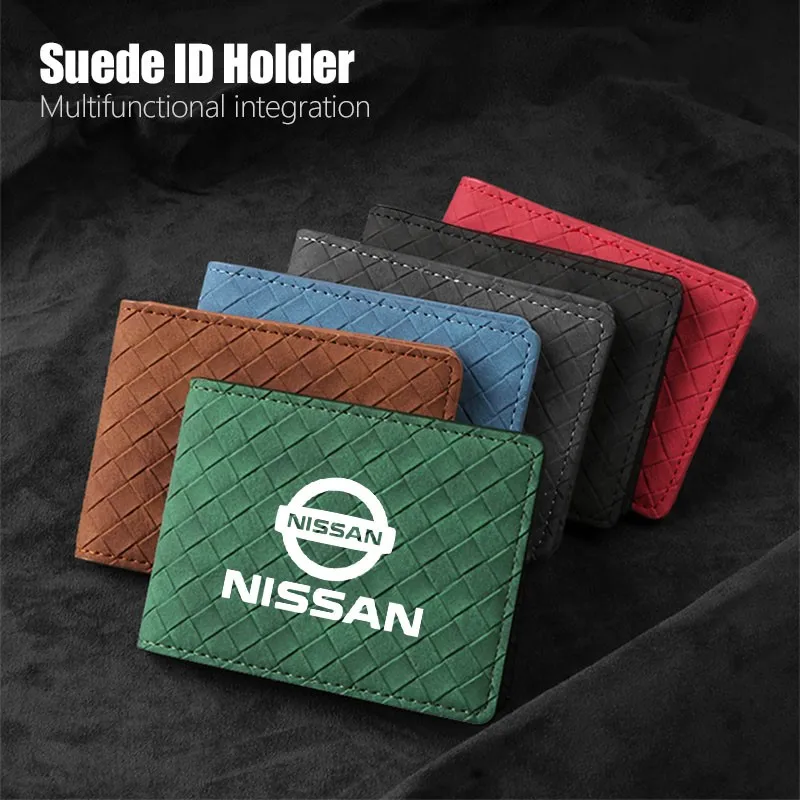 الجلد المدبوغ سيارة القيادة وثائق غطاء شعار السيارات حافظة للبطاقات لنيسان جوك ليف قاشقاي باترول سنترا ألتيما بولسار ألميرا روج #2