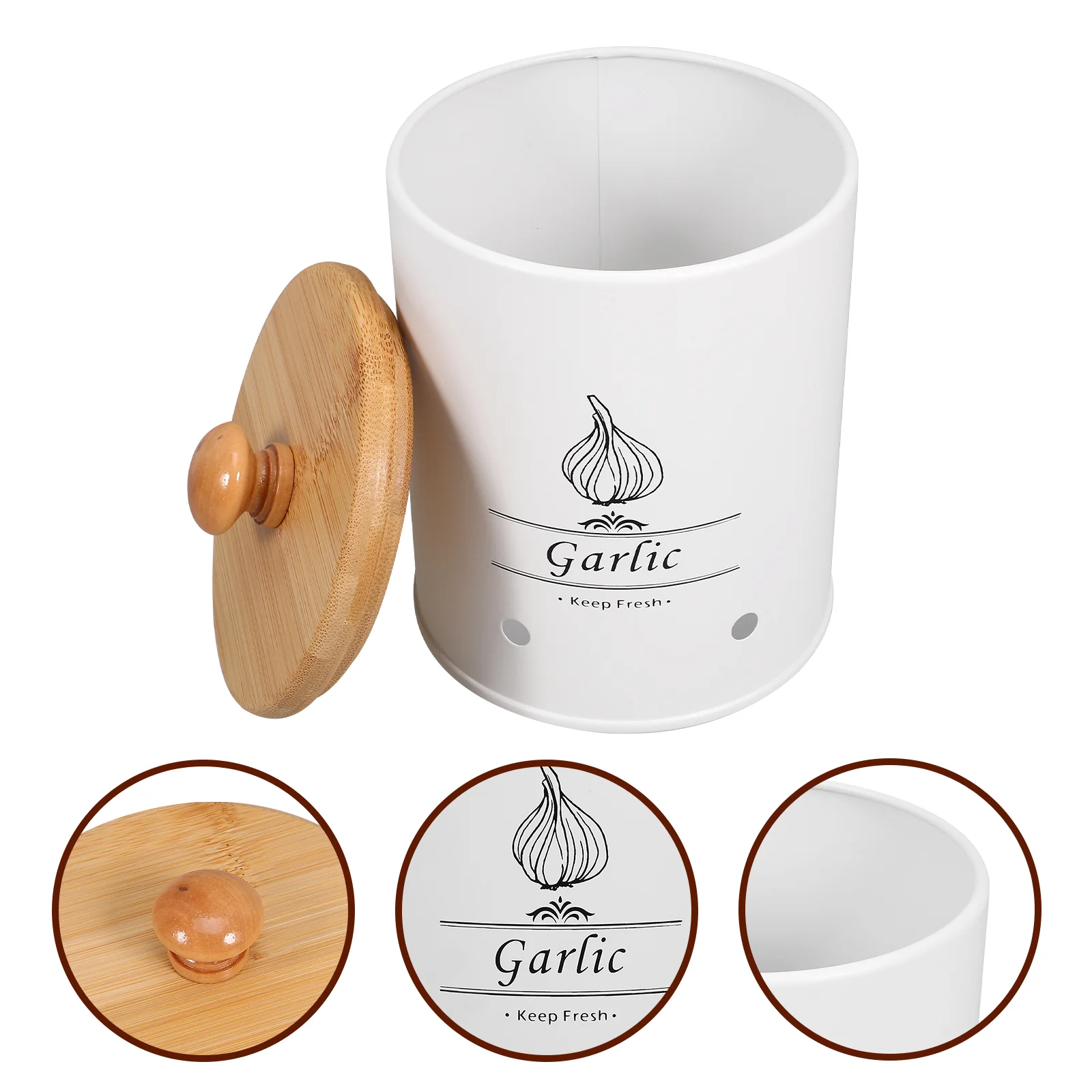 Storage Jar Kitchen Container Garlic Holder Ginger for Home Keeper Counter Barrel