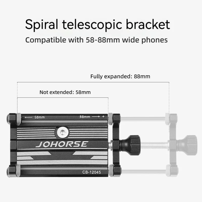 NPY Bicycle Phone Holder Adjustable Phone Stand 360 Rotation Adjustable Size Compatibility Double-screw Solid Bike Accessories