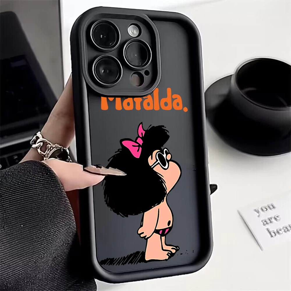 

Cute Little Girl M-Mafaldas Phone Case for OPPO A16 A17 A38 A53 A54 A55 A58 A72 A74 A76 A78 A94 A98 4G 5G Cover With Hand Strap