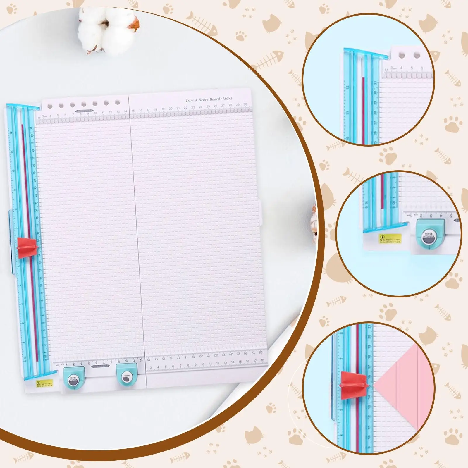 Professional Paper Trimmer Scoring Board Scrapbooking Paper Cutting Device for Crafting A4 Card and Coupon Labels