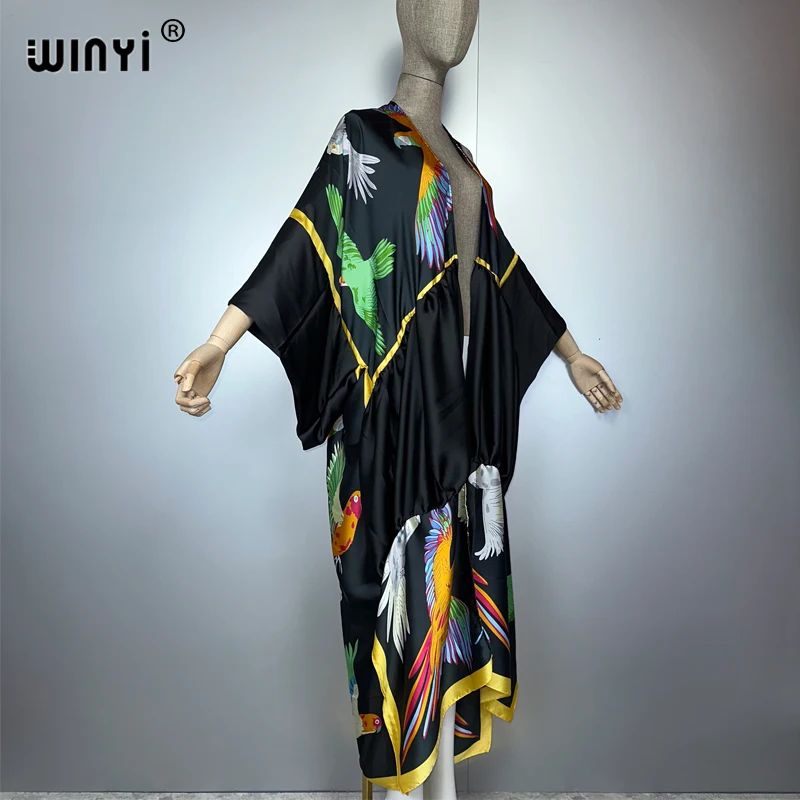 ชุดคลุมยาวสไตล์โบฮีเมียน WINYI สำหรับใส่ไปชายหาด งานปาร์ตี้ หรือวันหยุด  แบบอาบายะ ดูไบ หรูหรา แฟชั่นสำหรับผู้หญิงมุสลิม  แบบเปิดด้านหน้า