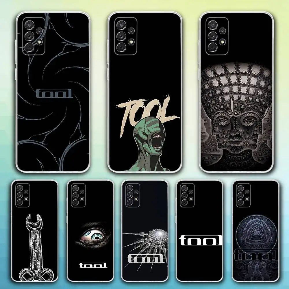 

T-Tool Band Rock Music Phone Case For Samsung S30,23,21,22,20, FE lite,S10,9,8,7 PIus Note20ultra Soft Transparent