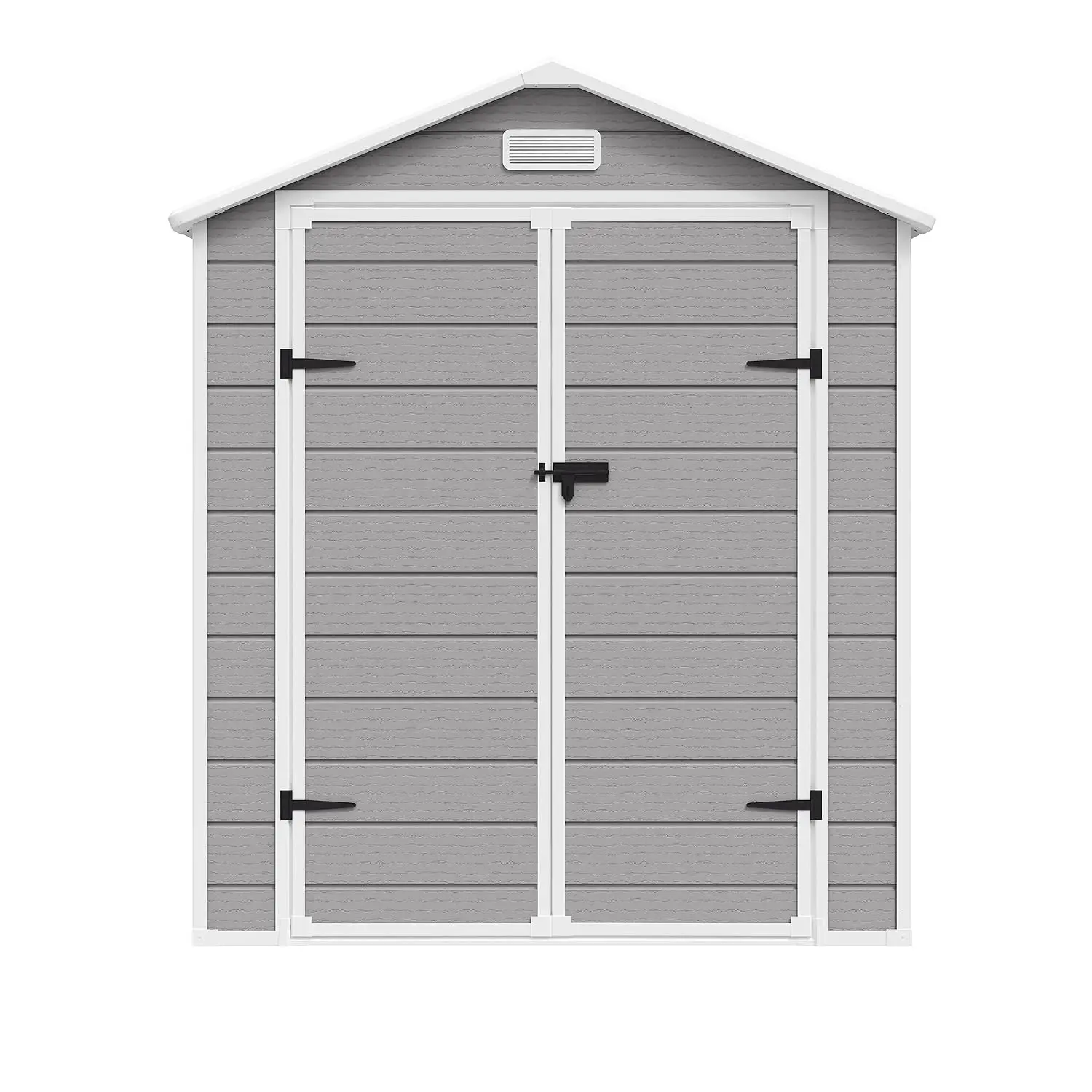 Outdoor Storage Shed 6x4 FT Lockable Plastic with Ventilation Waterproof Resin for Backyard Patio Lawn Grey, Customized