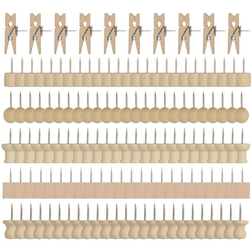Decorative Wooden Push Pins(1 Set), Metal Thumb Tacks For Cork Board- Perfect For Home And Office Display