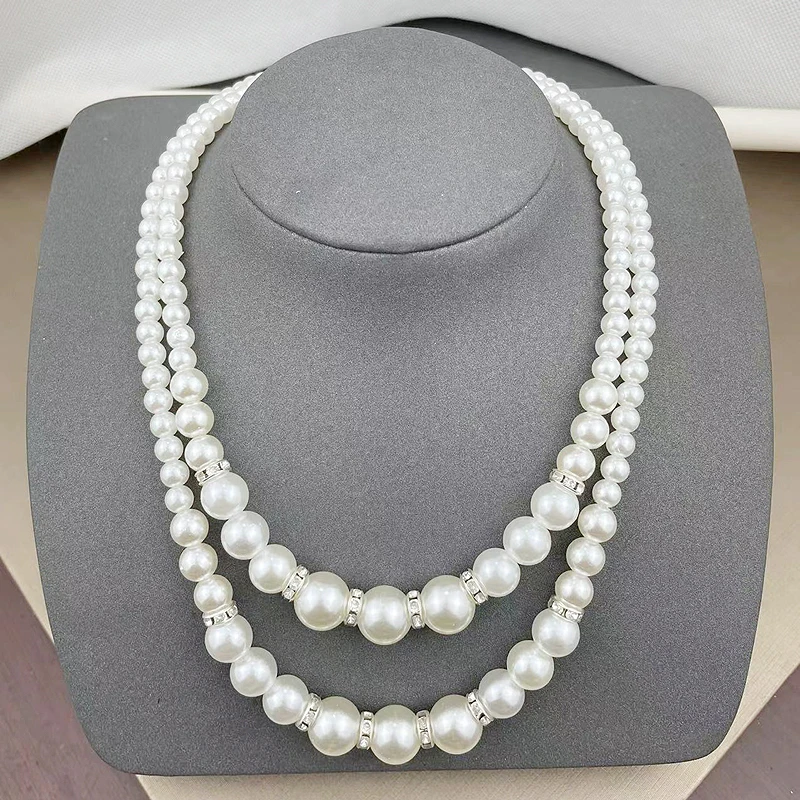 fnaf 2 rupee item New In Pearl necklaces 2 Layer Sexy Glamour Simulated Pearl Beads Necklace Women Lanyard Aesthetic