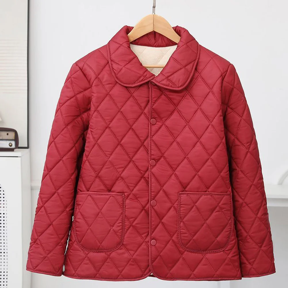 Veste d'hiver en velours pour femmes, grande taille, avec poches à revers, manteau à manches longues, couleur unie, coupe ample pour les vacances, usage quotidien