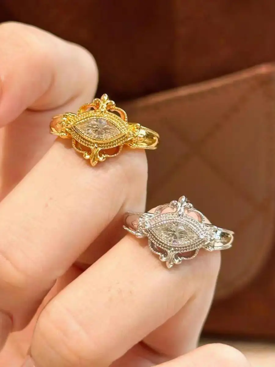 

Кольцо Ele Iris Flower с камнем в виде глаза для женщин, модное, роскошное, винтажное, в дворцовом стиле, изысканное ювелирное изделие ручной работы