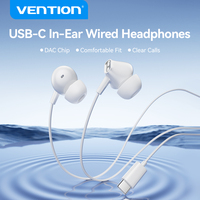 Vention ECHO LITE USB Type C 3.5mm Wired Earbuds In-Ear Headphones With Mic 3.5mm Jack Wired Earphones HiFi Stereo Black White