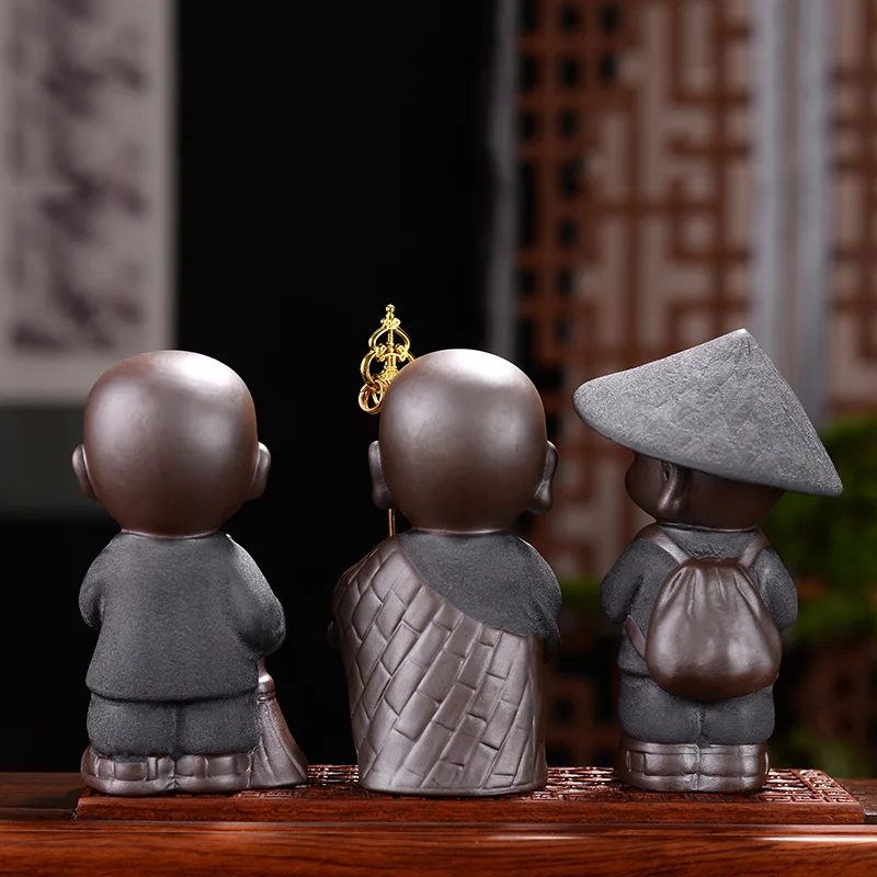 Ceramic Little Monk Tea Pet Ornament Premium Purple Clay Nurturable Personality Fun Cute Tea Ceremony Tea Play Tea Set