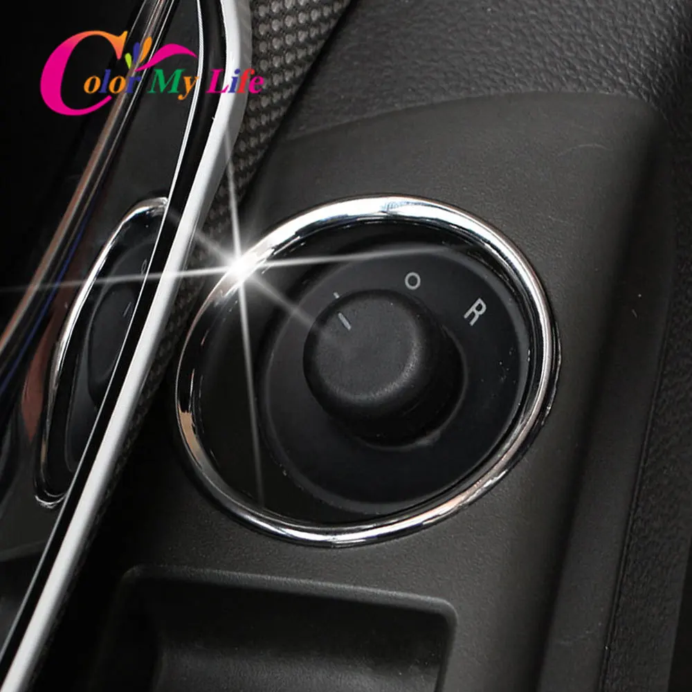 ABS Chrome Car Rearview Mirror Adjustment Panel Circle Trim Sticker for Chevrolet Cruze Sedan Hatchback 2009 - 2014 Accessories