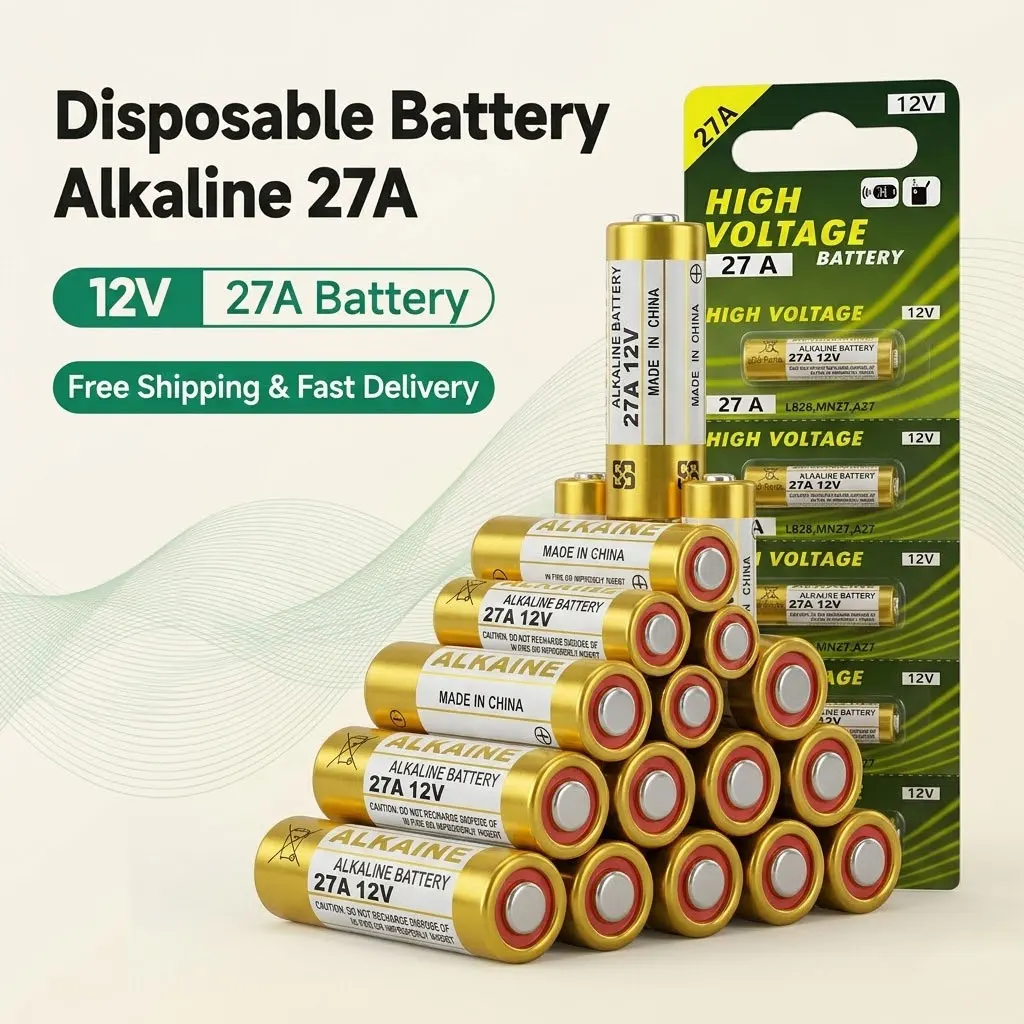 

Long Lasting 27A 12V Alkaline Battery L828 VR27 GP27A MN27 MS27 for Remote Control, Doorbell, Toys, Watches, Calculator