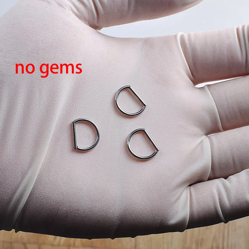 G23 Titanium Piercing Jewelry 16G 8/10/12mm Nose Ring Half Ring CZ Paved D Shape Segment Ring Clicke Cartilage Tragus Helix Lip