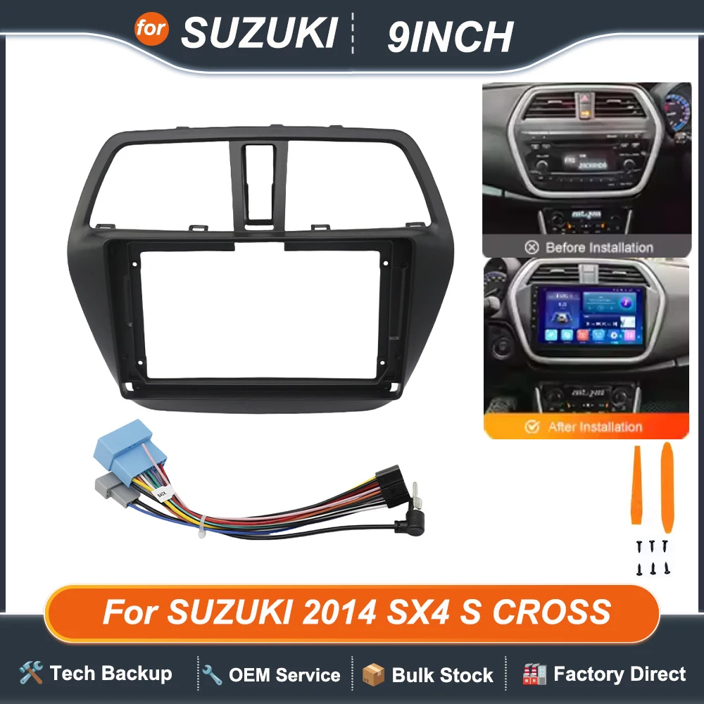 

For SUZUKI 2014 SX4 S CROSS 9INCH Car Radio Fascias Installation Dash Frame Panel Gps Mp5 Android Player Trim