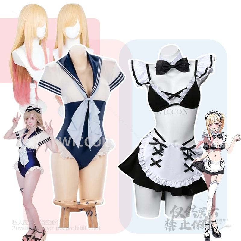 

Anime Dressing Doll Fall In Love Rizu Kyun Cosplay Kuroe Shizuku Costume Sexy Swimsuit Maid Dress Lolita Wigs Female Halloween