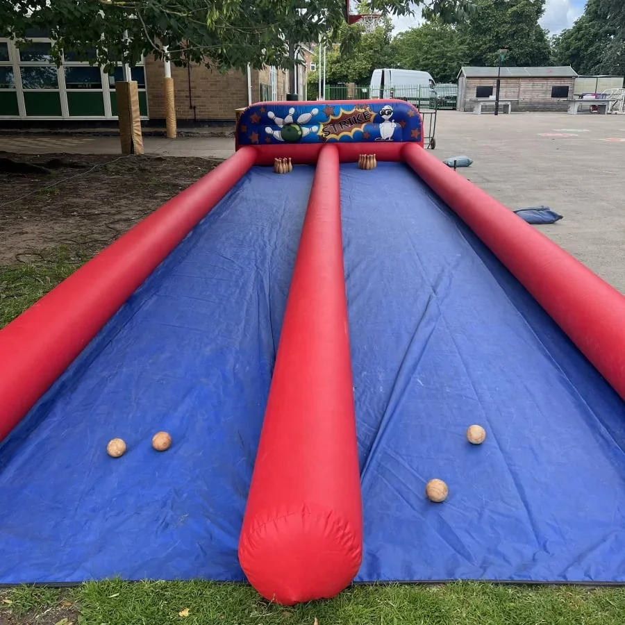 

8x3m Large Kids Inflatable Bowling Alley Games Giant Outdoor Inflatable Sports Games for Children Events
