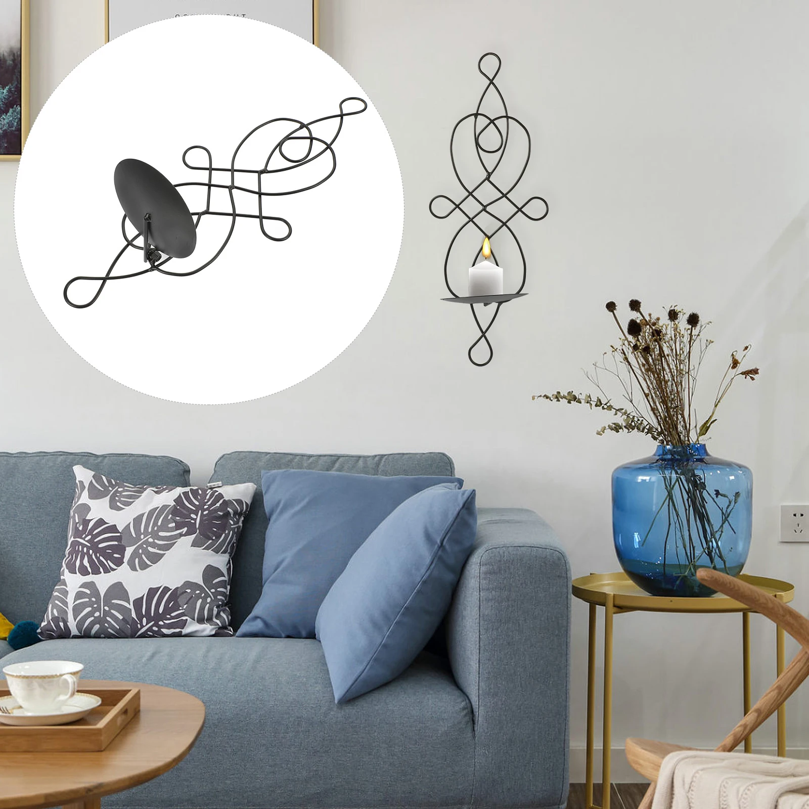 

1 set 1 Set Iron Art Holder Wall Hanging Metal Candlestick Stand For Home Decor European Retro Wall Mount Tealight Sconce