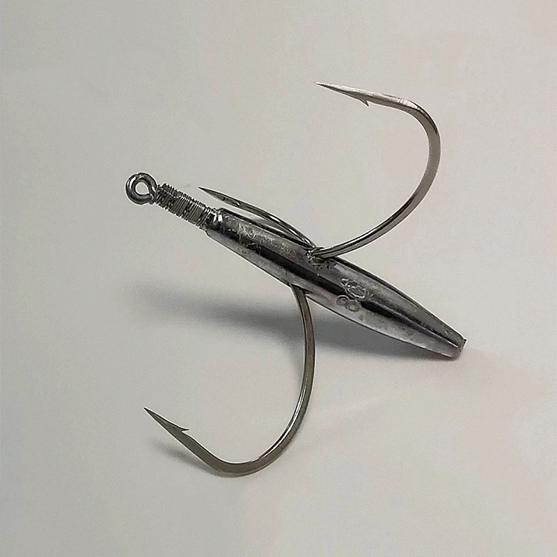 خطاف صيد السمك ثلاثي الدنيس البحري معدات صيد الأسماك 20-100 جرام خطافات صيد شائكة ثلاثية للمياه المالحة خطاف طعم باس عملاق كريلوكيز لاريو ريتبالكي #6