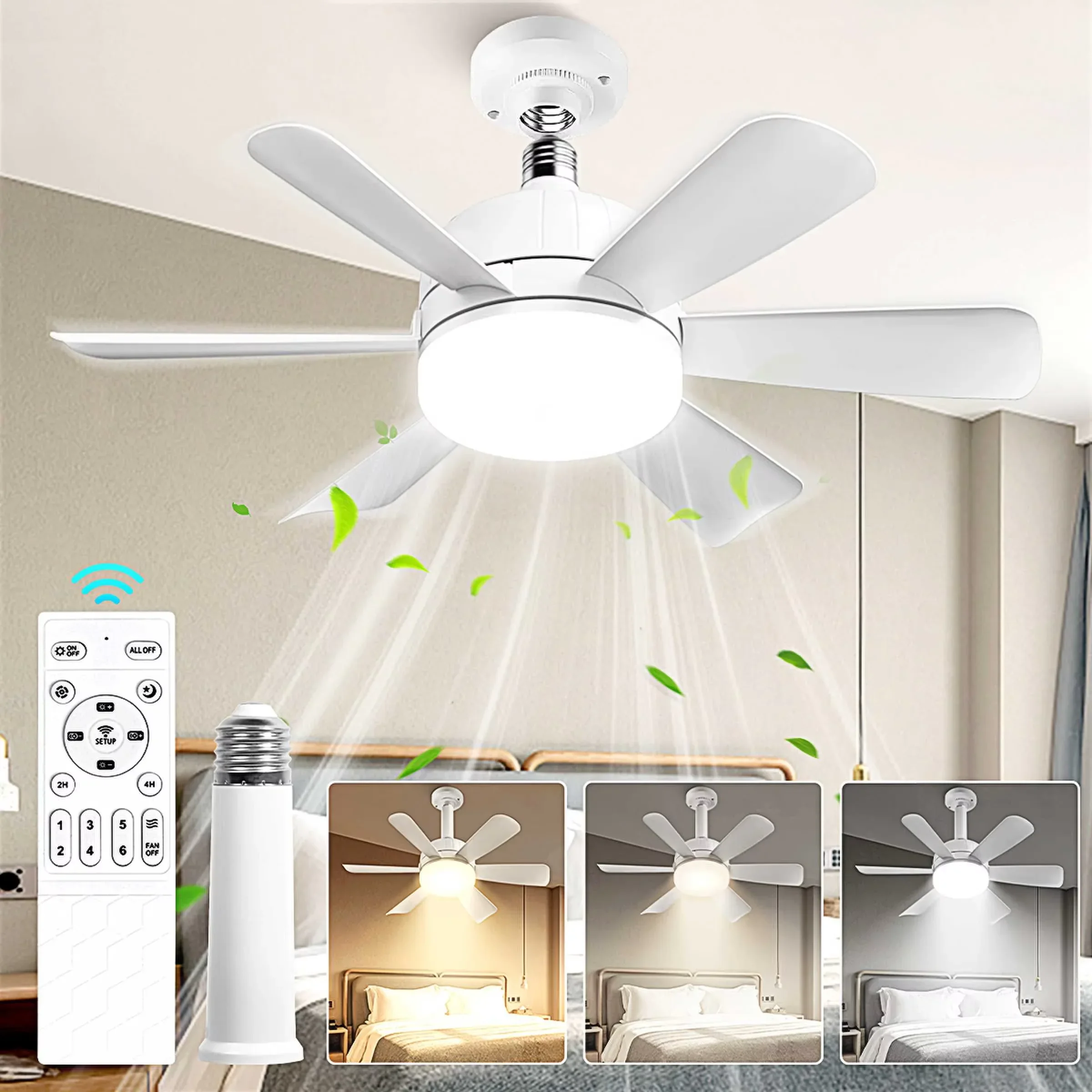 

30W LED Ceiling Fan Light Fan Ceiling Light with Remote Dimming Function Suitable For Living Room Study And Home Use Fan Light
