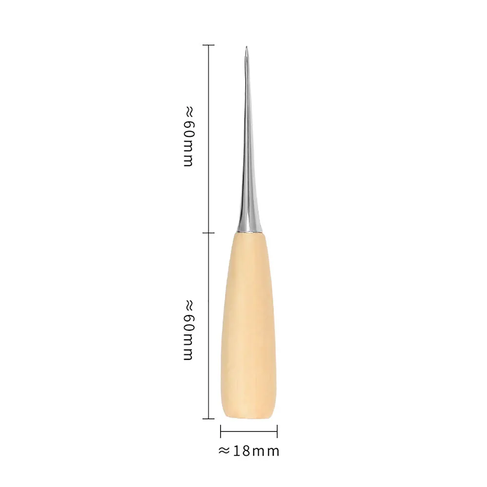 Silicone World 2PCS Wooden Handle Awl DIY Tent Sewing Awl Shoes Repair Tool Hand Stitcher Leather Craft Awl Punch Hole Tools