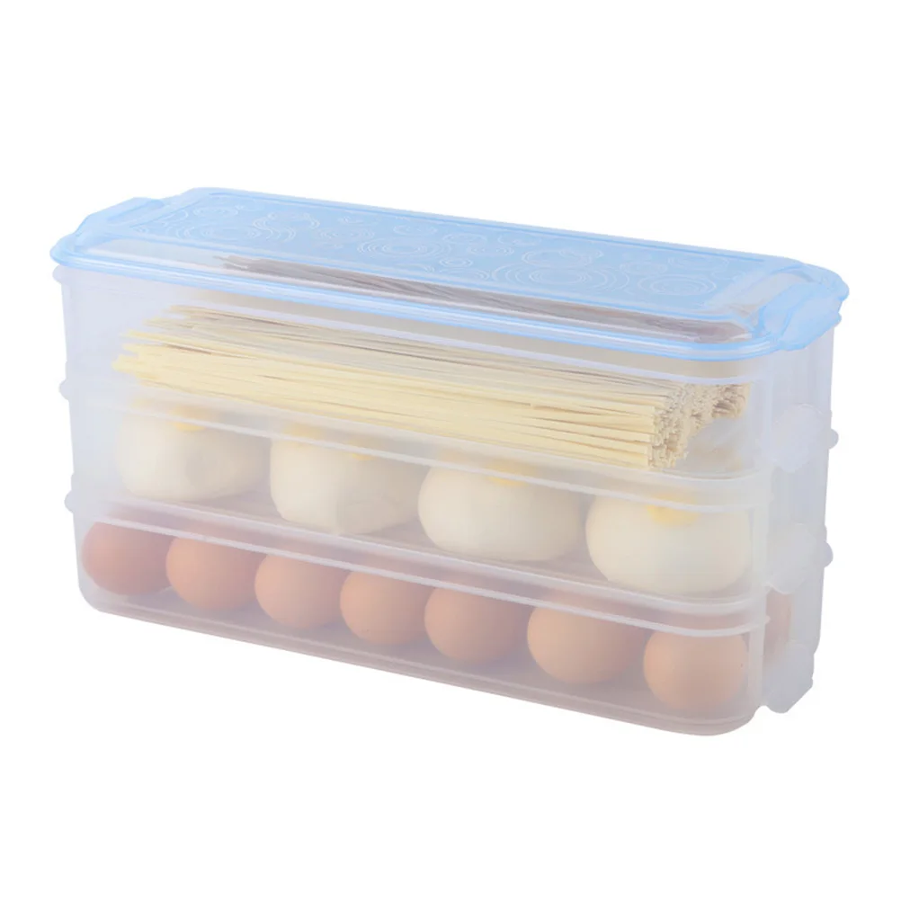 

Пластиковый многослойный ящик для хранения продуктов питания + 1 крышка, прямоугольный контейнер для более четких, кухонный органайзер, устойчивый к запаху