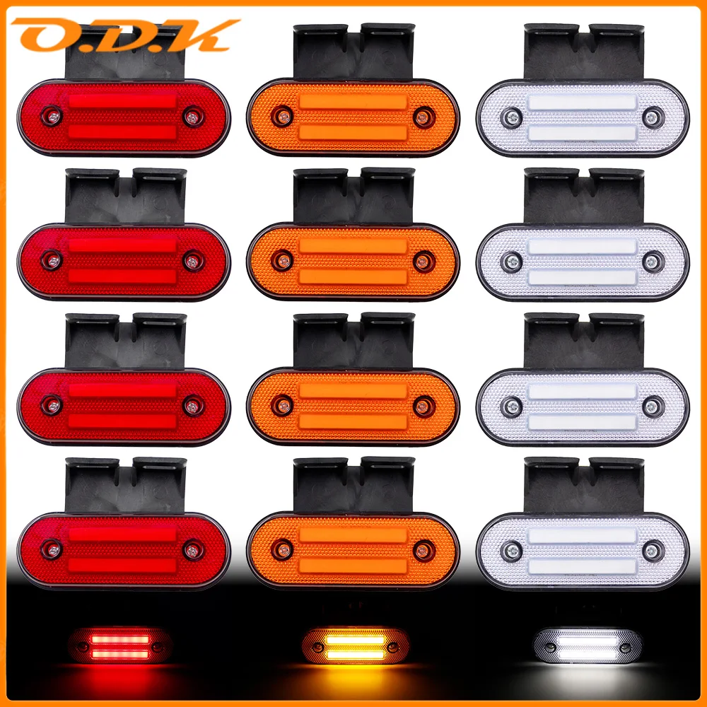 

10Pcs LED Side Marker Lights 12v 24v Truck Front Rear Clearance Lights Outline Lamp Indicator Tail Light For Trailer Van Caravan
