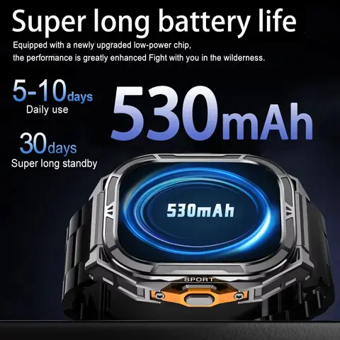 2025 Ny för Xiaomi Militär Utomhus Smartklocka Herr GPS Bluetooth Samtal 1.96 10 best sales Xiaomi smartklocka - №7